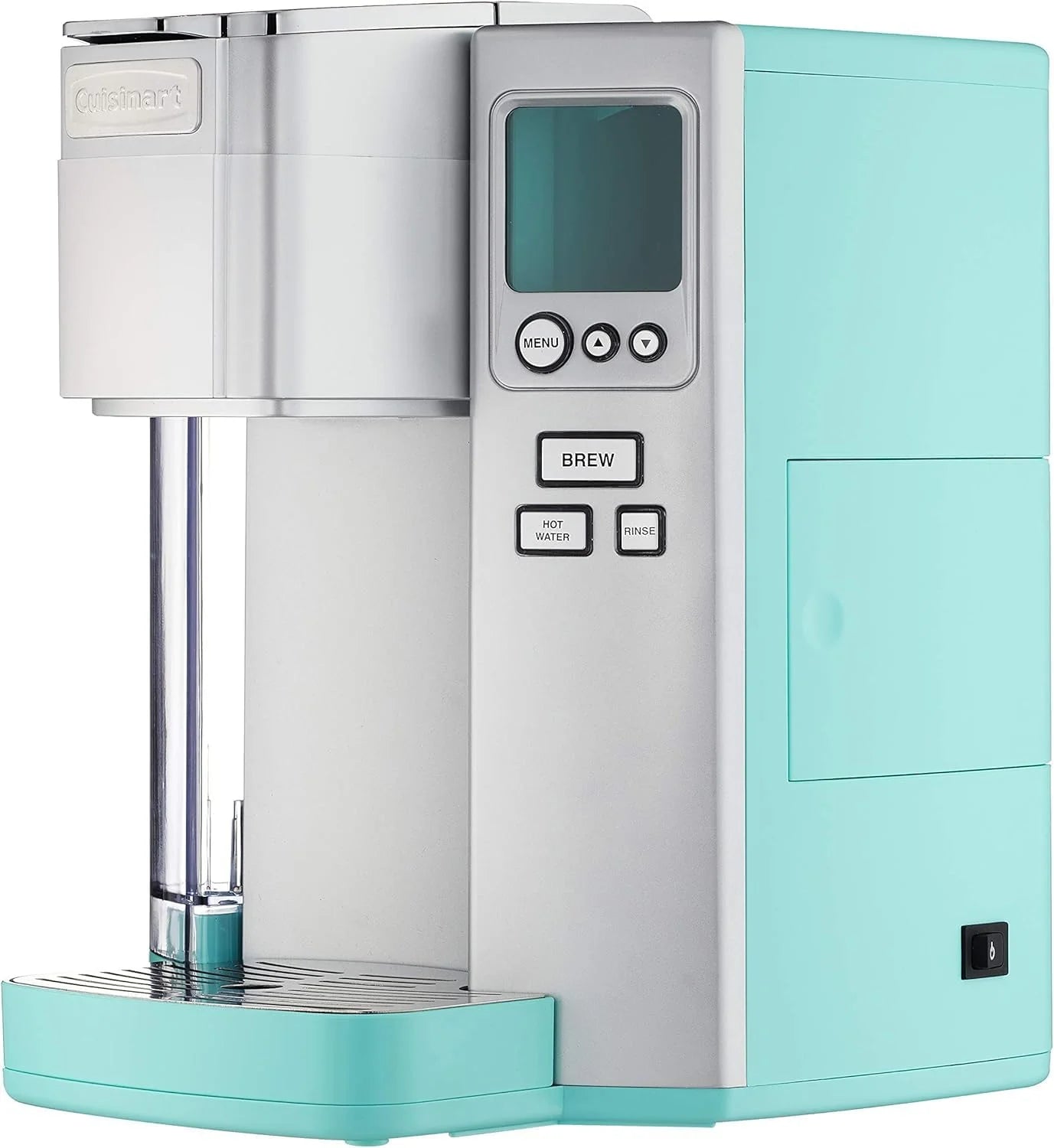 Cuisinart Coffee Maker, Single Serve 72-Ounce Reservoir Coffee Machine, Programmable Brewing & Hot Water Dispenser, Stainless Steel, Robins Egg Blue