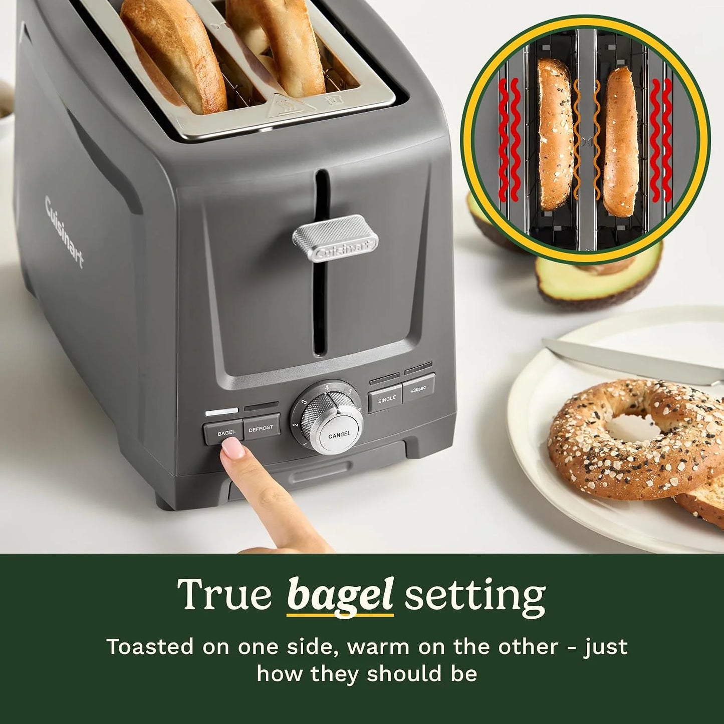 Cuisinart Core Collection 2-Slice Toaster | Extra-Long Slots for Artisan Bread | Bagel Setting |High-Lift Quickview™ | Single Slice & Defrost Functions | +30sec Toast Boost |Removable Crumb Tray