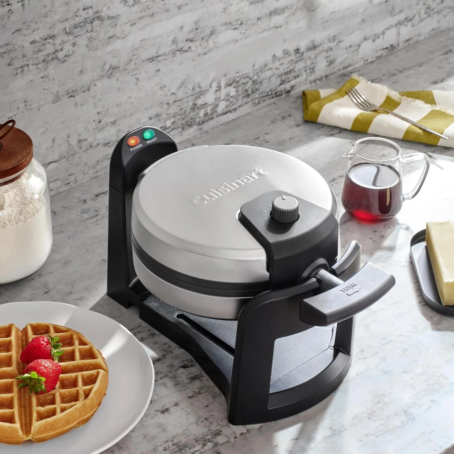 Cuisinart Flip Belgian Waffle Maker, NonStick, Stainless Steel, 1" Thick