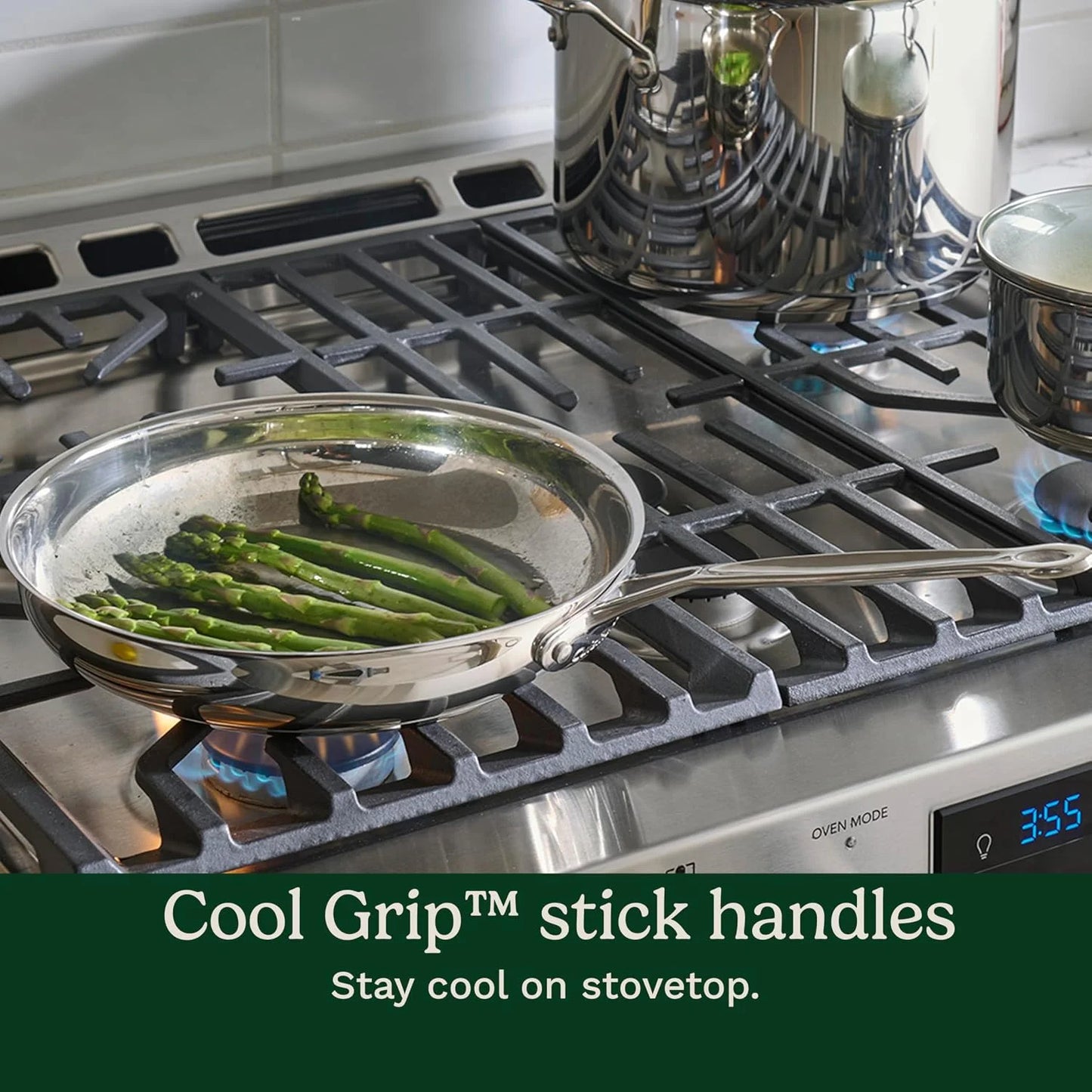 Cuisinart Chef’s Classic 11-Piece Stainless Steel Pots and Pans Set, Cookware Set Compatible with Induction, Electric, Gas Cooktops, Aluminum Core for Even Heat, Cool Grip Handles, Dishwasher Safe