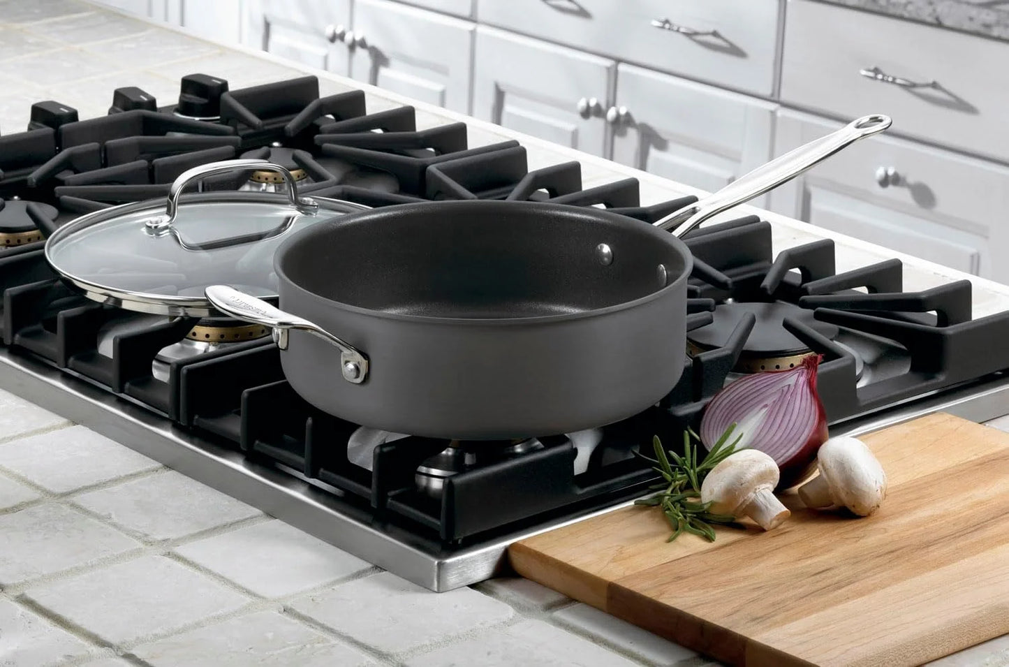 Cuisinart 633-24H Chef's Classic Nonstick Hard-Anodized 3-1/2-Quart Saute Pan with Helper Handle and Lid , Black
