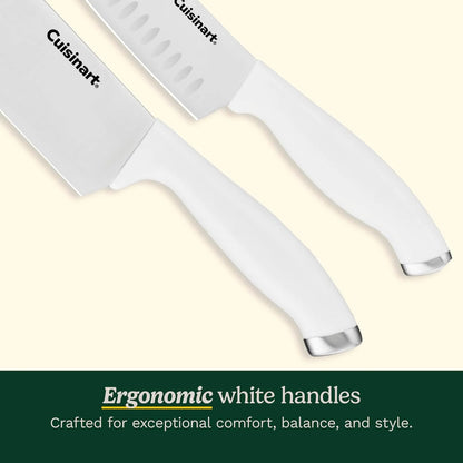 Cuisinart Block Knife Set, 12pc Cutlery Knife Set with Steel Blades for Precise Cutting, Lightweight, Stainless Steel, Durable & Dishwasher Safe, C77SSW-12P