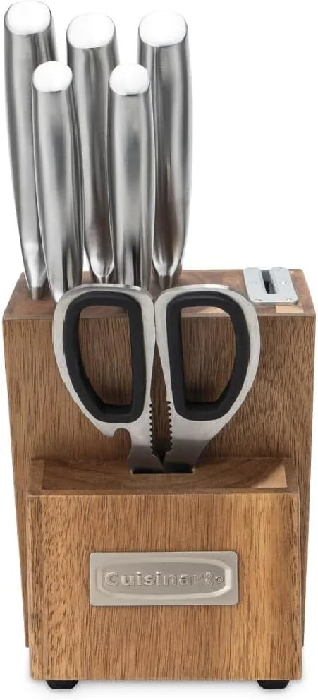Cuisinart 7 Pc Stainless Steel Essentials Cutlery Block Set with Built in Sharpener