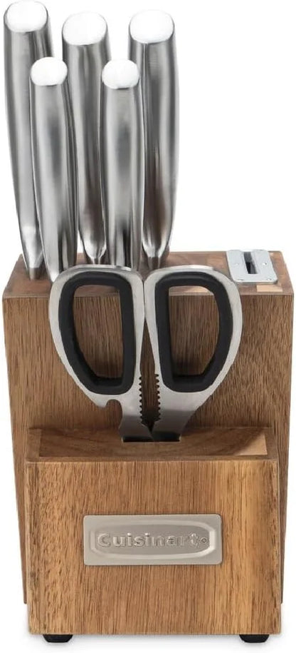 Cuisinart 7 Pc Stainless Steel Essentials Cutlery Block Set with Built in Sharpener