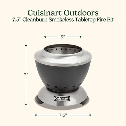 Cuisinart Outdoor Fire Pit, Cleanburn Smokeless System, Wood Burning, 7.5"