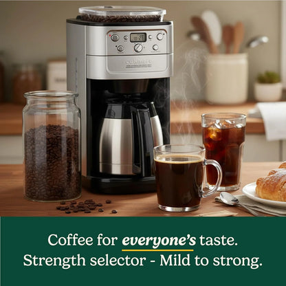 Cuisinart DGB-950BCC Burr Grind & Brew 10 Cup Automatic Coffee Maker, Thermal Carafe, Charcoal Water Filter, Programmable, Stainless Steel