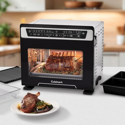 Cuisinart 15-in-1 Extra-Large Digital Air Fryer Oven with 9"x13" 2-in-1 Pan, Air Fry 4 Lbs of Wings, Cook a 13 Lb Turkey or 5+ Lb Chicken, Toast 9 Slices of Bread, and Bake a 13" Pizza, TOA-112