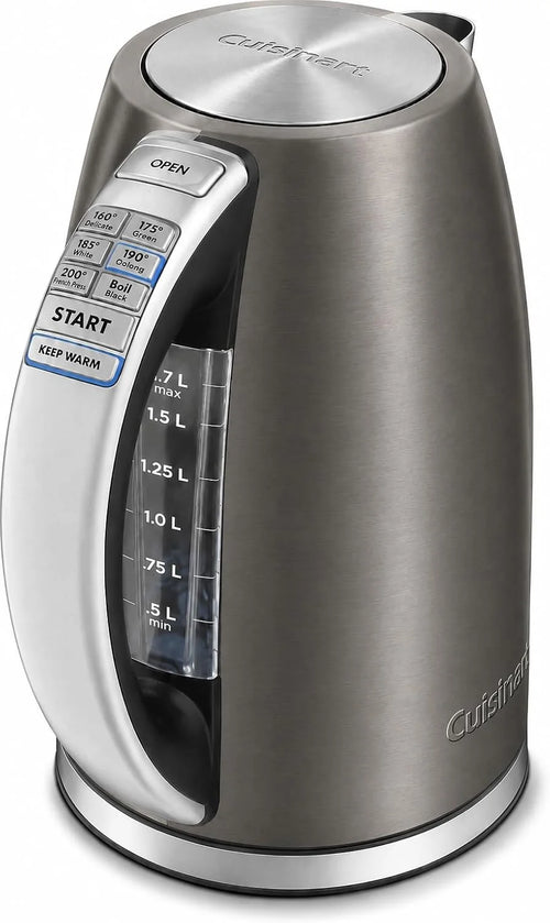 Cuisinart PerfecTemp 1.7-Liter Electric Kettle, Cordless Electric Tea Kettle, 1500W for Fast Heat-Up, 6 Preset Temperatures, 30-Minute Keep Warm, Stay Cool Nonslip Handle, Graphite Gray