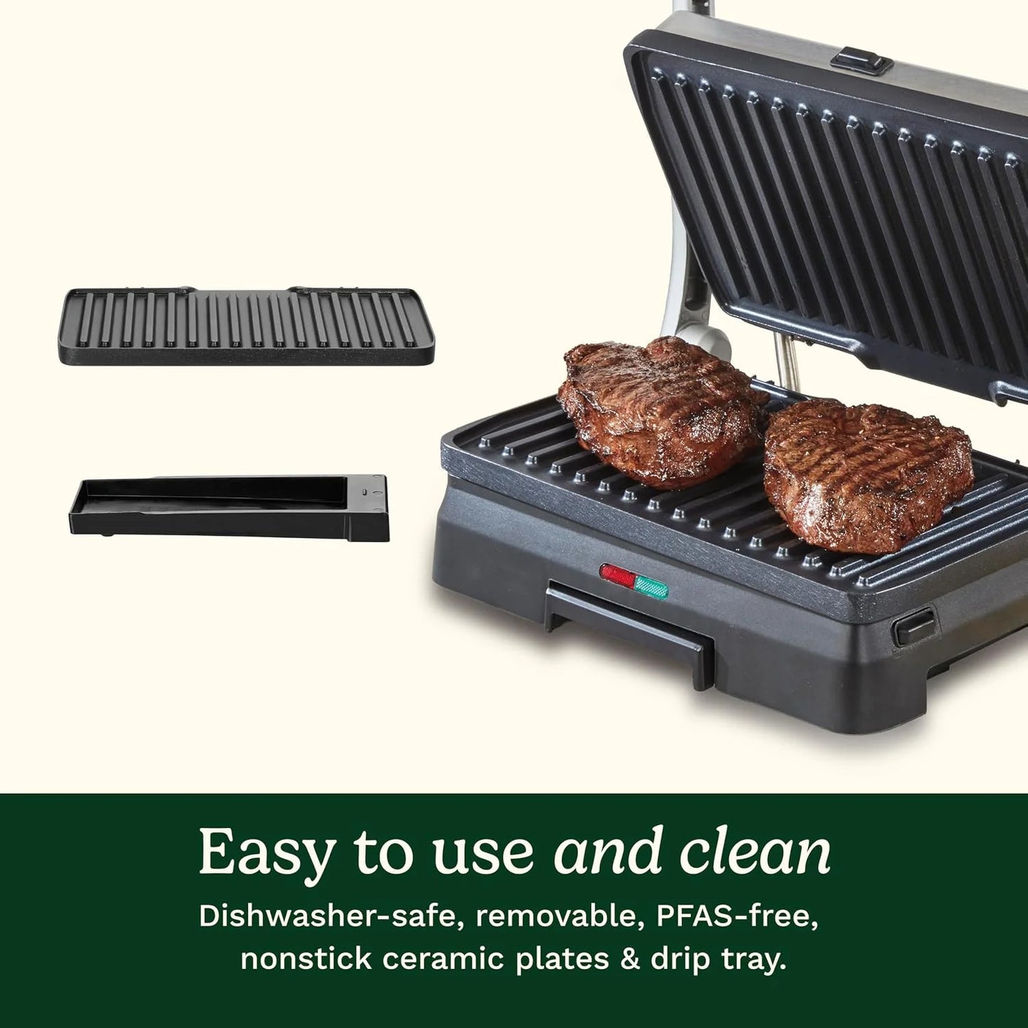 Cuisinart Griddler® Indoor Grill & Panini Press, Dishwasher-Safe Nonstick Cooking Plates, Stainless Steel, GR-11NAS