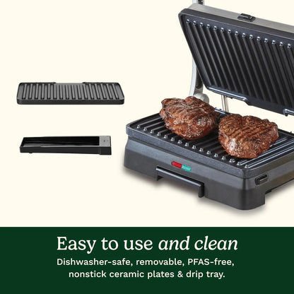 Cuisinart Griddler® Indoor Grill & Panini Press, Dishwasher-Safe Nonstick Cooking Plates, Stainless Steel, GR-11NAS