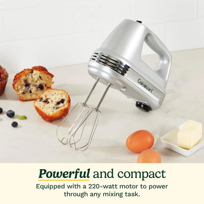 Cuisinart Electric Hand Mixer, 9 Speeds, Extra Long Beaters, 220W