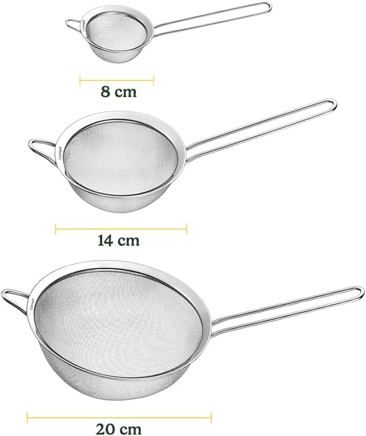 Cuisinart Mesh Strainers, Stainless Steel, Dishwasher Safe, 3-Count