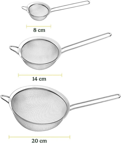 Cuisinart Mesh Strainers, Stainless Steel, Dishwasher Safe, 3-Count