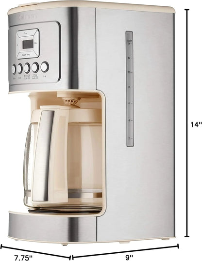 Cuisinart Coffee Maker, 14-Cup Glass Carafe, Fully Automatic for Brew Strength Control & 1-4 Cup Setting, Stainless Steel, DCC-3200CRM, Cream