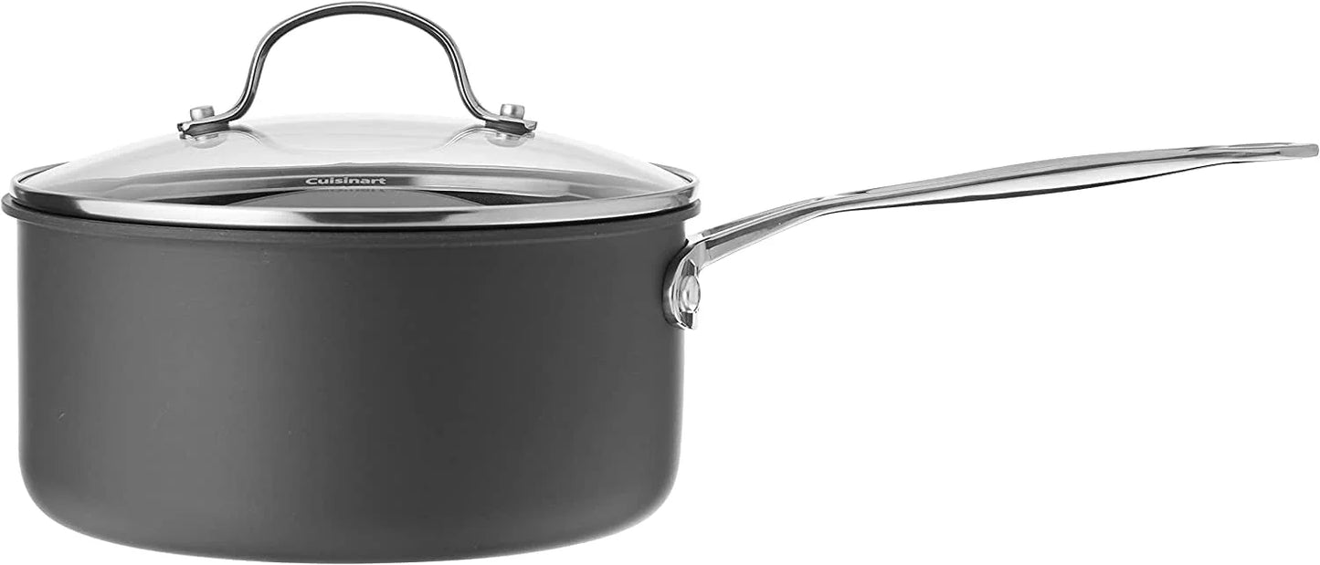 Cuisinart Chef's Classic Non-Stick 3-Quart Nonstick-Hard-Anodized, Saucepan w/Cover, 6193C-20