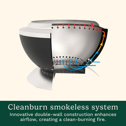 Cuisinart Outdoor Fire Pit, Cleanburn Smokeless System, Wood Burning, 24"