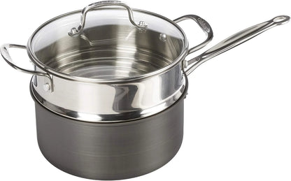 Cuisinart 17-Piece Pots and Pans Set, Non Stick Hard Anodized Cookware Set, Compatible with Electric, Gas Cooktops, Dishwasher Safe, Oven Safe Pot Set, Cool Grip Handles, Aluminum Core for Even Heat