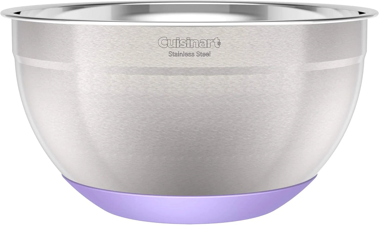 Cuisinart 3-Piece Stainless Steel Mixing Bowls with Nonslip Base, 1.5qt, 3qt & 5qt