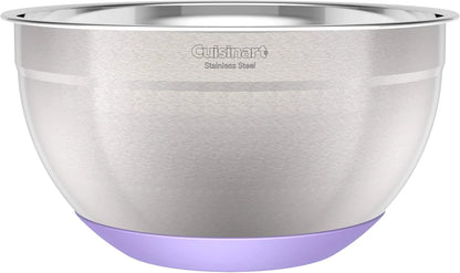 Cuisinart 3-Piece Stainless Steel Mixing Bowls with Nonslip Base, 1.5qt, 3qt & 5qt