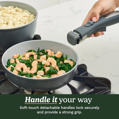 Cuisinart ClickSmart Nonstick Ceramic Cookware, Detachable Handle, 13-Pc