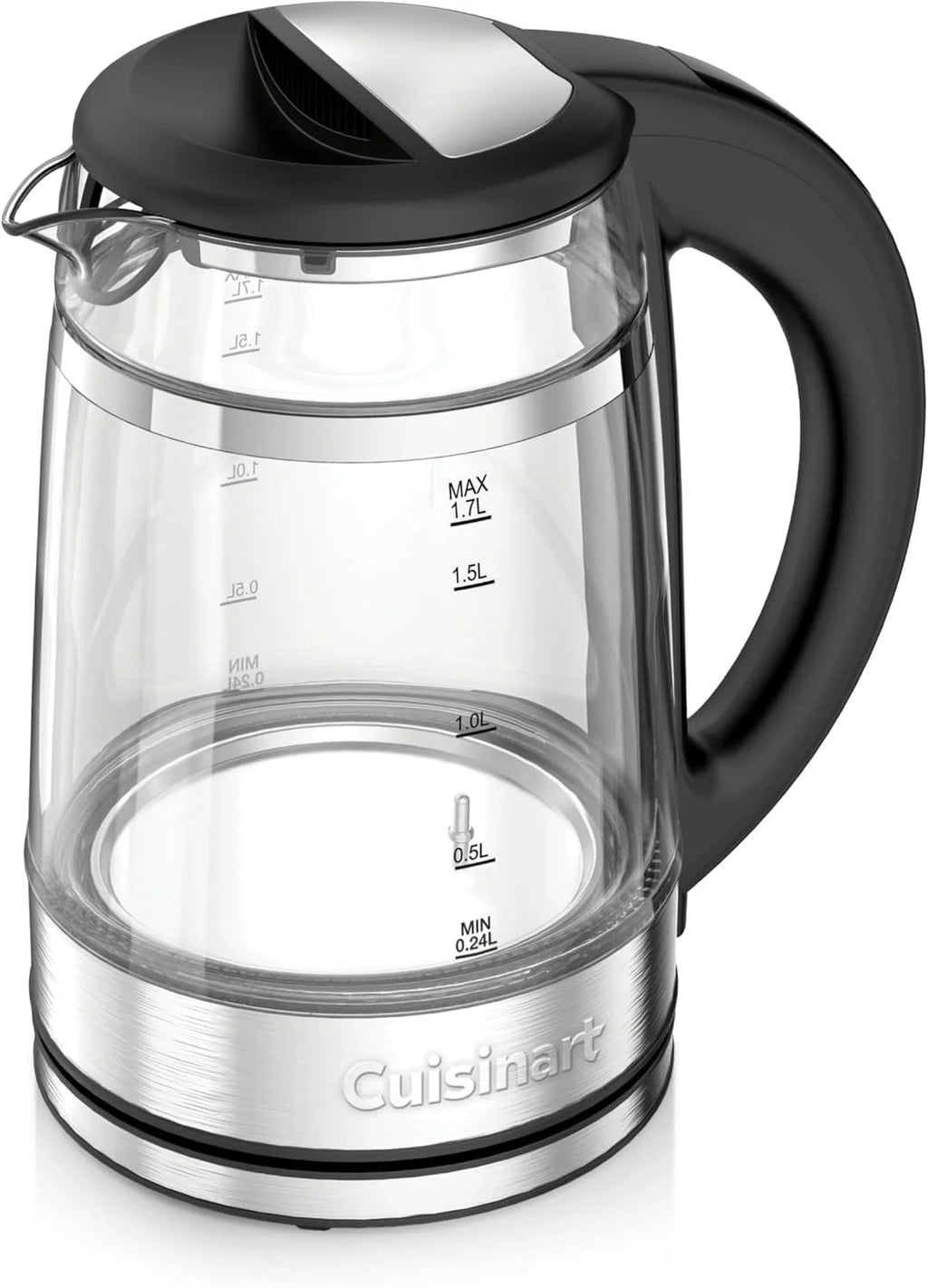 Cuisinart 1.7L Glass Variable Temperature Control Electric Kettle 110°F–212°F with Touchscreen Controls, Illumination, Dual‑Layer Cool‑Touch Design & Nondrip Spout