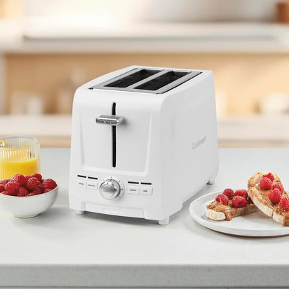 Cuisinart Core Collection 2-Slice Toaster | Extra-Long Slots for Artisan Bread, Bagel | High-Lift Quickview™ | Single Slice & Defrost Function | +30sec Toast Boost | Removable Crumb Tray, White