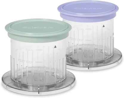 FastFreeze MAX Ice Cream Maker Dessert Cups 2-Pack – 1-Pint Freezer Cups with Lids, Dishwasher-Safe, Compatible with ICE-FD50 for Homemade Ice Cream, Sorbet, Smoothies & Frozen Desserts