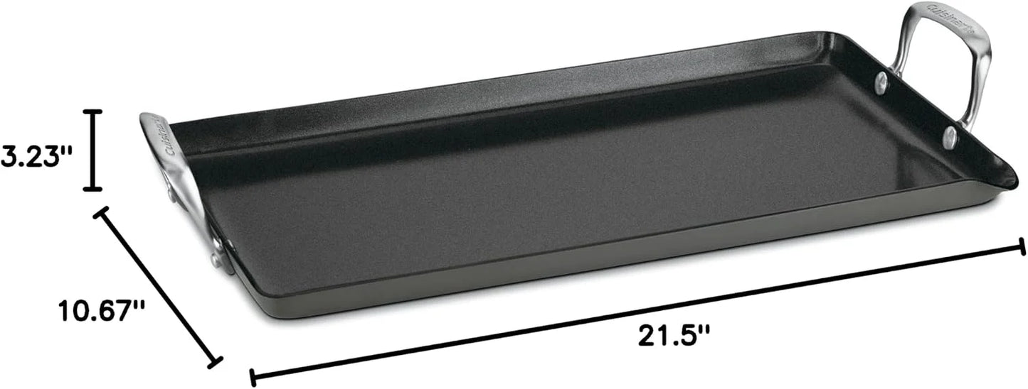 Cuisinart GG45-25 GreenGourmet Hard-Anodized Nonstick 10-Inch by 18-Inch Double-Burner Griddle, Black