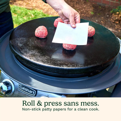Cuisinart Smash Burger Kit w/Burger Press, Spatula, Shaker & Patty Papers