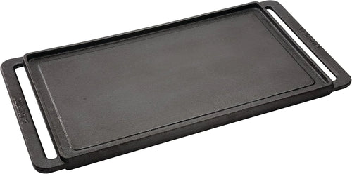 Cuisinart Reversible Cast Iron Grill/Griddle Plate, 15.75” x 9” Pre-Seasoned Cooking Surface with Flat and Ribbed Sides, Stovetop Griddle for Electric Ranges, Use on Stove, Campfire, or Gas Grill