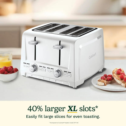 Cuisinart 4-Slice XL Slot Toaster, Extra-Wide Slots, 7 Shade Setting, White