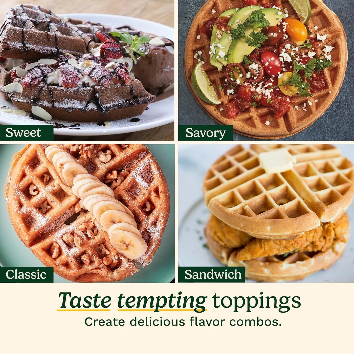 Cuisinart Double Flip Belgian Waffle Maker, Stainless Steel, 1400W