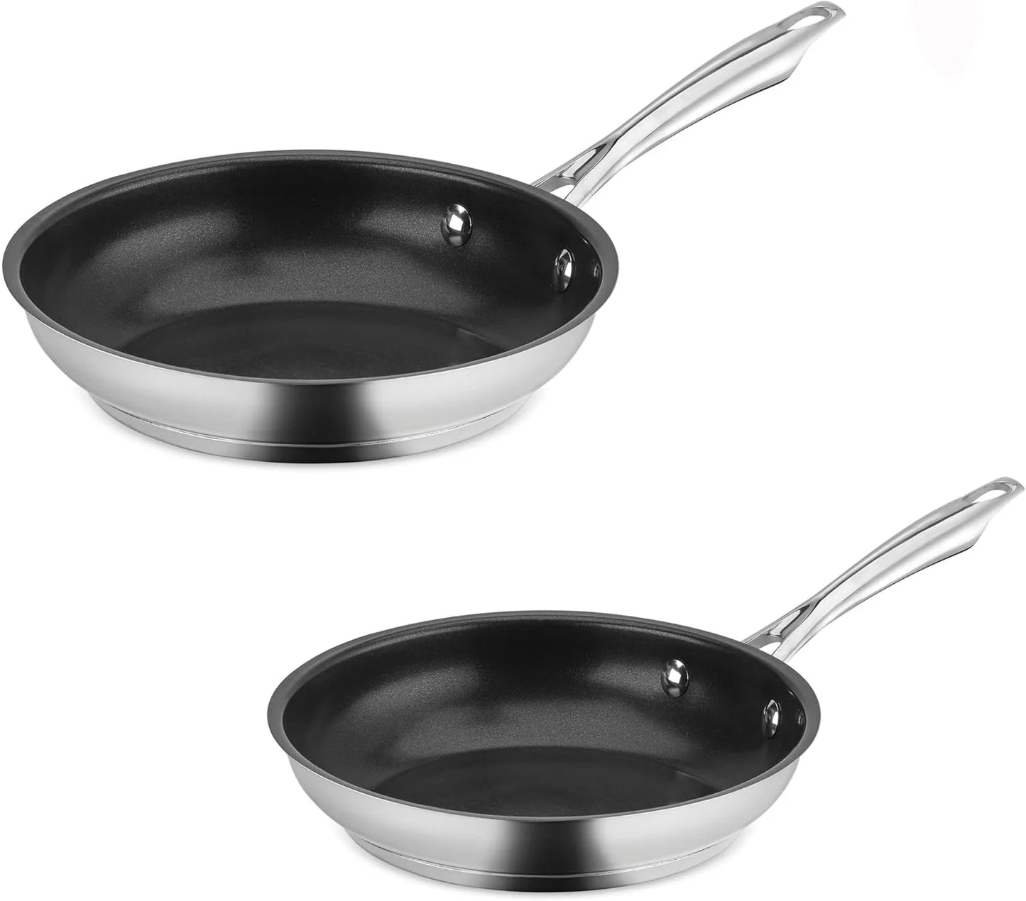 Cuisinart Professional Series Stainless Steel Non-Stick Skillet Set, 8” & 10”