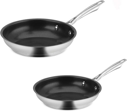 Cuisinart Professional Series Stainless Steel Non-Stick Skillet Set, 8” & 10”