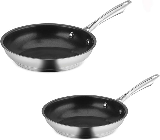 Cuisinart Professional Series Stainless Steel Non-Stick Skillet Set, 8” & 10”