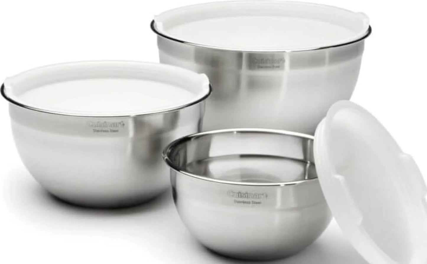 Cuisinart Mixing Bowl Set, Nesting Bowls, Stainless Steel, 3-Piece