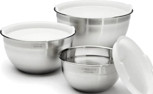 Cuisinart Mixing Bowl Set, Nesting Bowls, Stainless Steel, 3-Piece