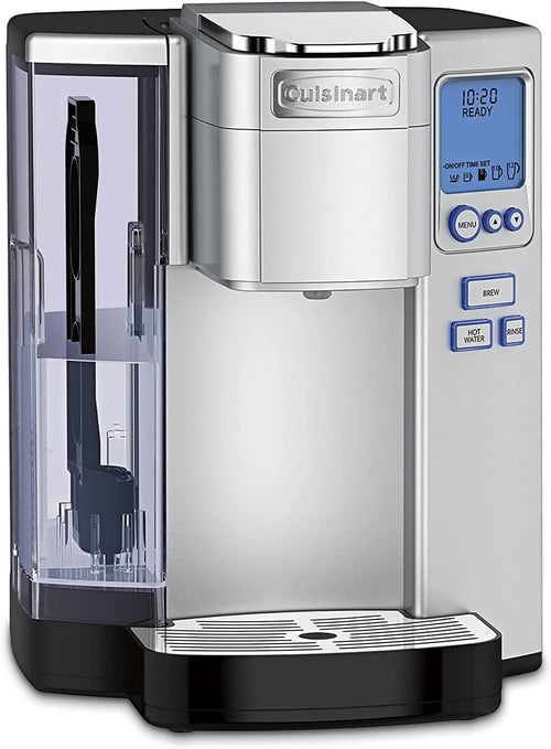 Cuisinart Coffee Maker, Single Serve 72-Ounce Reservoir Pod Coffee Machine, Programmable Brewing & Hot Water Dispenser, 5 Cup-Size Settings, Stainless Steel, SS-10P1, Silver