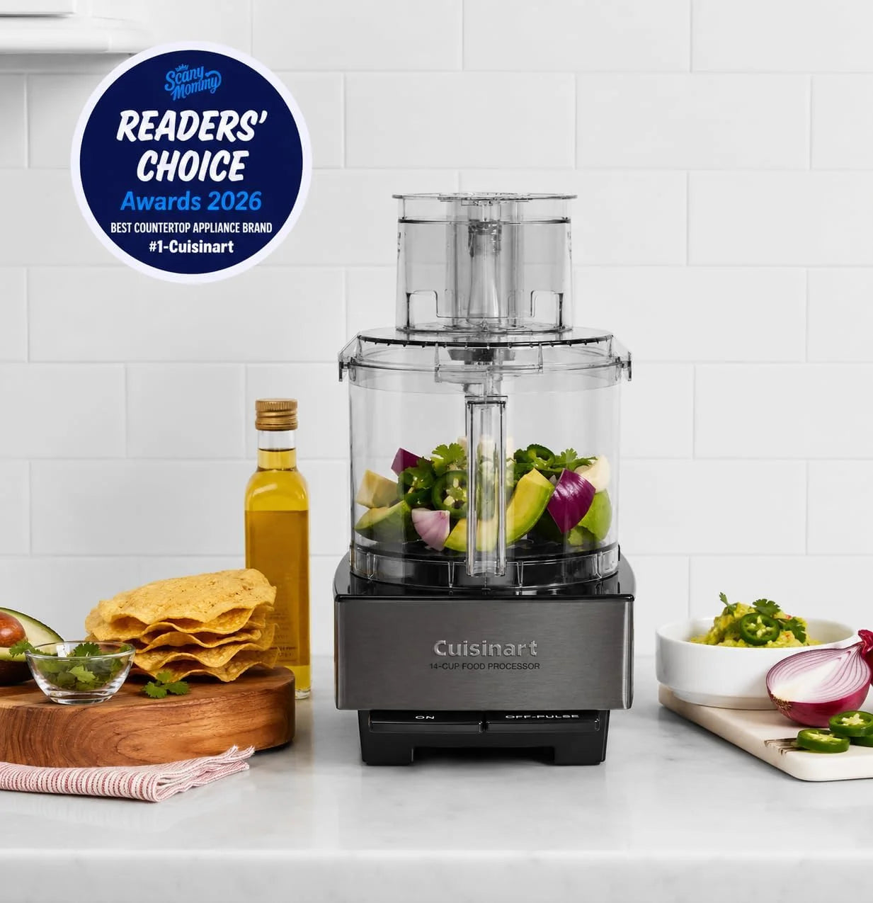 Cuisinart Food Processor 14-Cup Vegetable Chopper for Mincing, Dicing, Shredding, Puree & Kneading Dough, Black Stainless, DFP-14BKSY