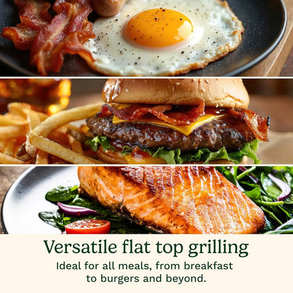 Cuisinart FlavorBoost™ Flat Top Griddle Plate, Ceramic Nonstick Cast Aluminum Griddle Insert for FlavorBoost® Outdoor Electric Grill, Even Heating Flat Top Grill Plate for Breakfast, Burgers, and More