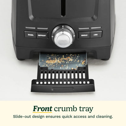 Cuisinart Core Collection 2-Slice Toaster | Extra-Long Slots for Artisan Bread, Bagel | High-Lift Quickview™ | Single Slice & Defrost Function | +30sec Toast Boost | Removable Crumb Tray, Black