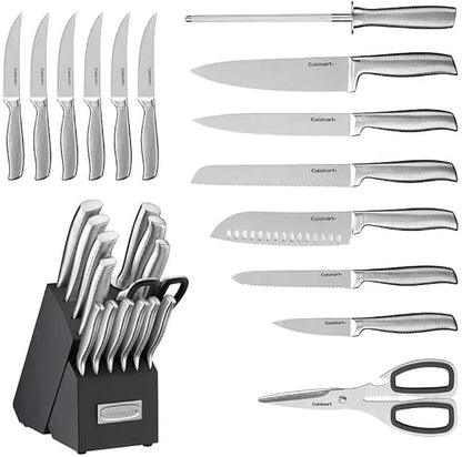 Cuisinart C77SS-15PG 15pc German Stainless Steel Hollow Handle Cutlery Block Set
