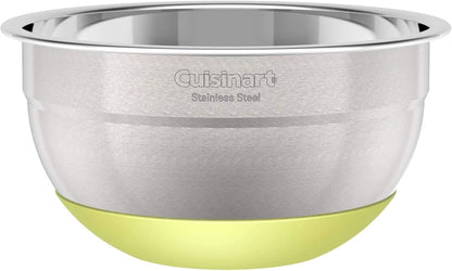 Cuisinart 3-Piece Stainless Steel Mixing Bowls with Nonslip Base, 1.5qt, 3qt & 5qt