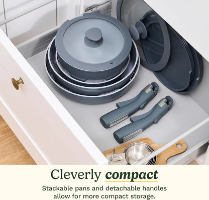 Cuisinart ClickSmart Nonstick Ceramic Cookware, Detachable Handle, 13-Pc