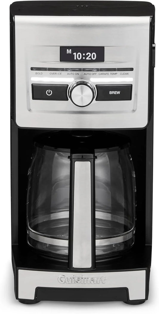 Cuisinart Personal Brew™ 12-Cup Coffee Maker, Automatic Coffee Machine, Programmable Coffee Maker for Home Brewing Convenience with Adjustable Brew Strength, Stainless Steel/Black, DCC-12