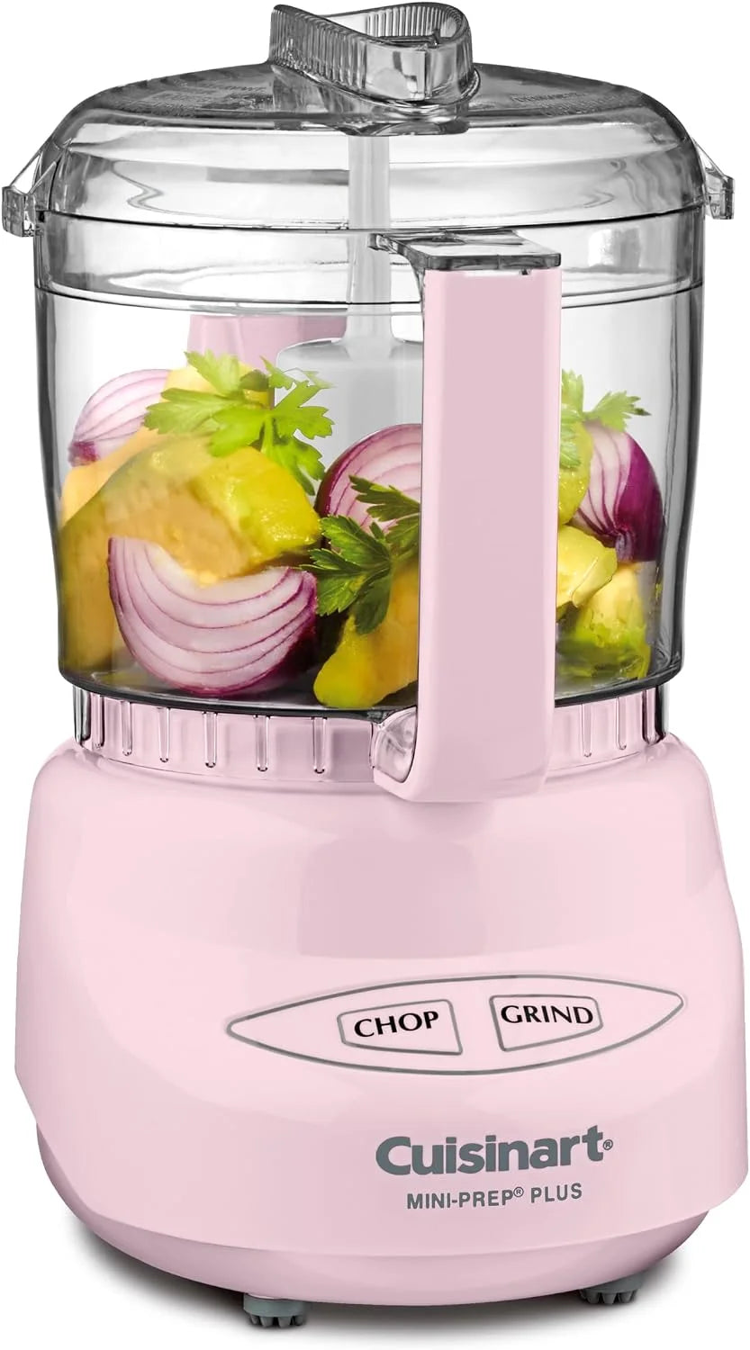 Cuisinart Mini-Prep Plus Food Processor, 3-cup Mini Food Processor to Chop Herbs, Vegetables, and Hard Cheese, 3-cup Work Bowl, Reversible Stainless Steel Blade, DLC-2APK, Pink