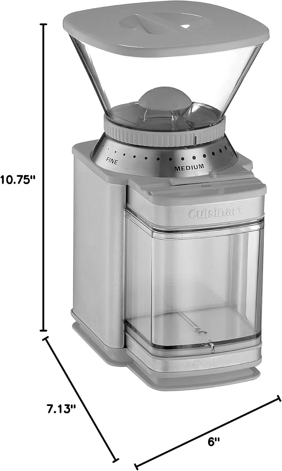 Cuisinart Coffee Grinder, Electric One-Touch Automatic Burr Coffee Grinder with 18-Position Grind Selector, Cup Size Selector for 4 – 18 Cups, Cool Gray Stainless Steel