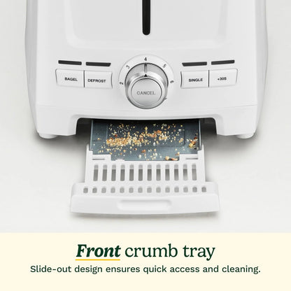 Cuisinart Core Collection 2-Slice Toaster | Extra-Long Slots for Artisan Bread, Bagel | High-Lift Quickview™ | Single Slice & Defrost Function | +30sec Toast Boost | Removable Crumb Tray, White