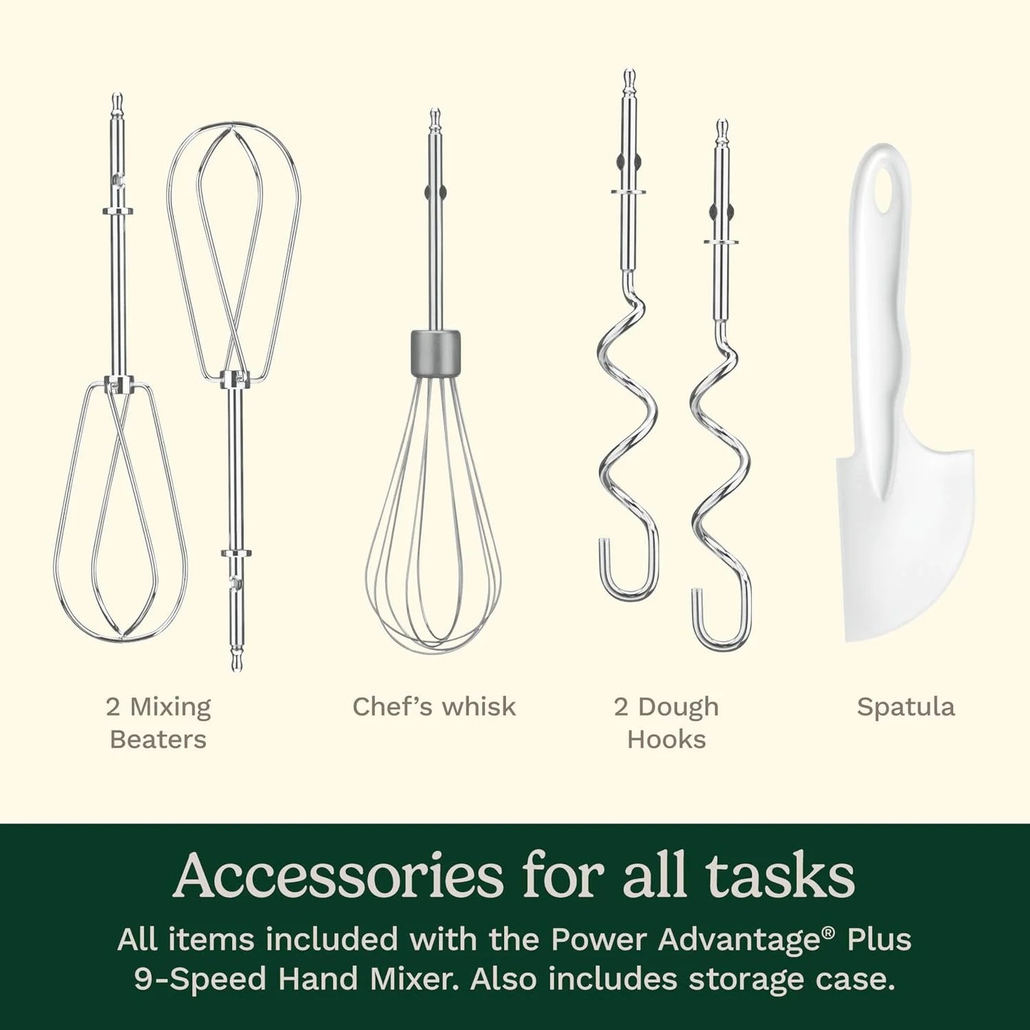 Cuisinart Electric Hand Mixer, 9 Speeds, Extra Long Beaters, 220W