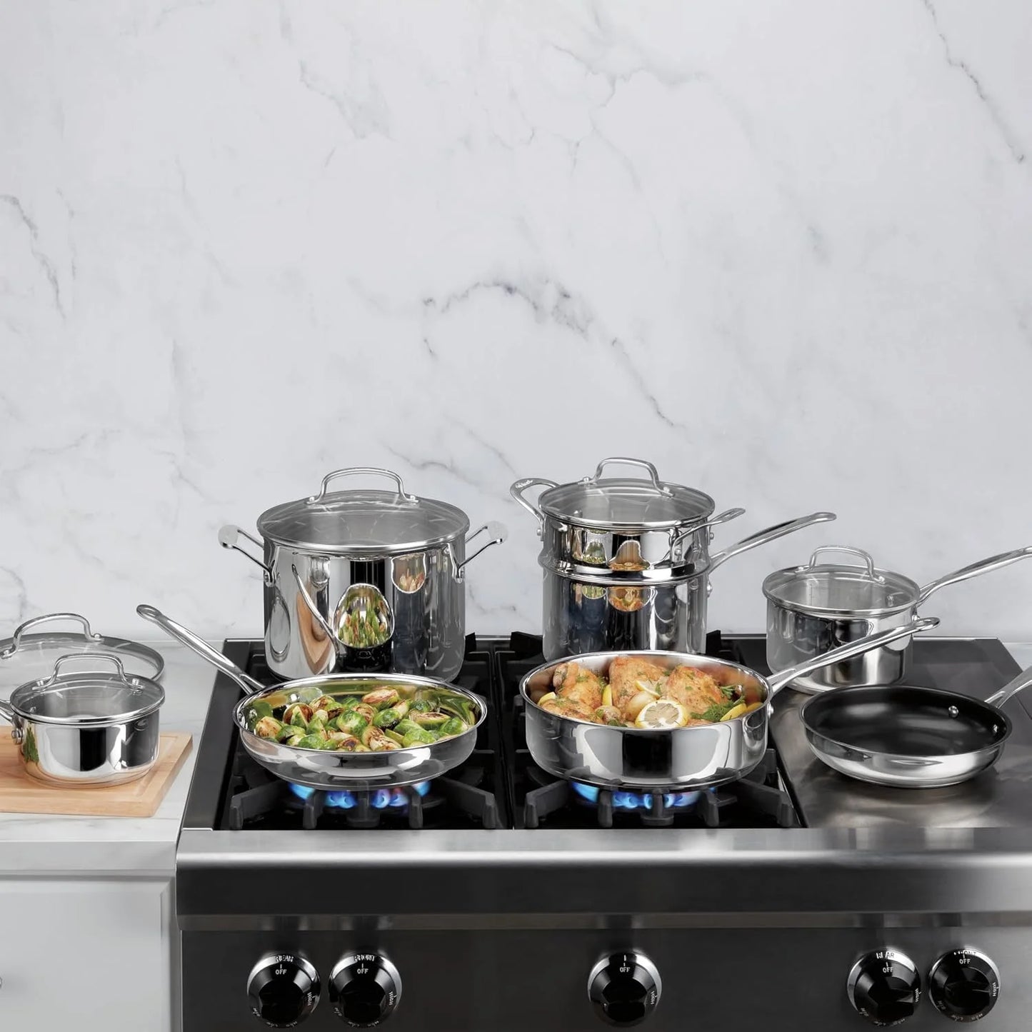 Cuisinart Chef's Classic Stainless Cookware 13-Piece Set, 77-13